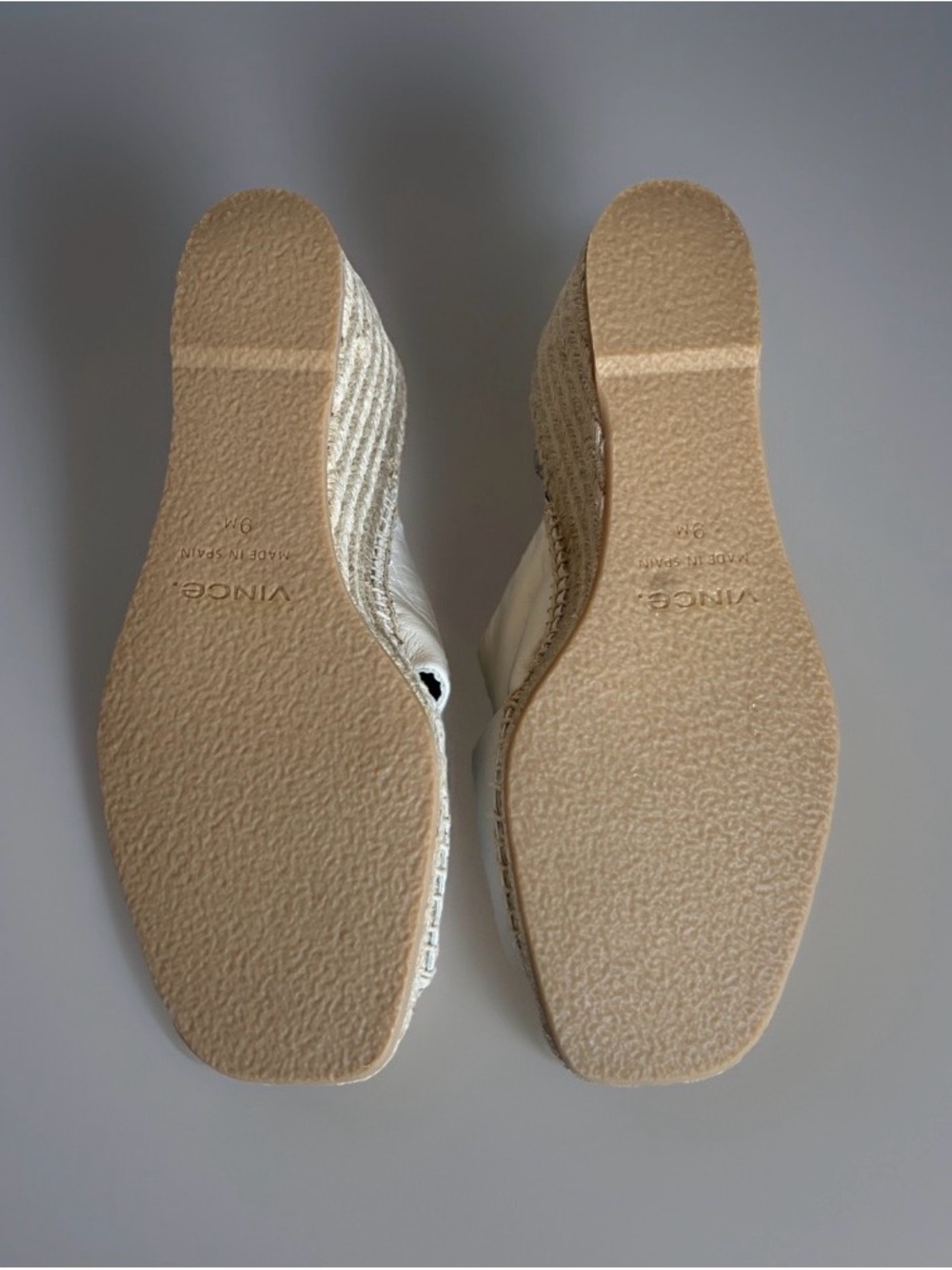 Vince Cream Leather Crisscross Espadrille Mules wedge - Picture 10 of 11